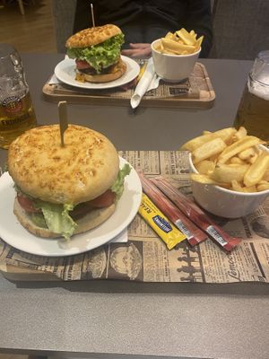 Massive and delicious vegan burger  at Kavarna Park - The Park Cafe in Bled