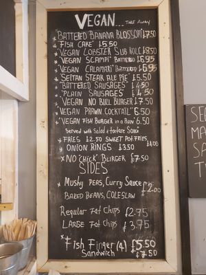 Vegan menu as per 22nd of July 2022 at Sutton and Sons - Graham Rd in North London