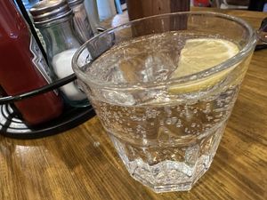 sparkling water  at Sutton and Sons - Graham Rd in North London