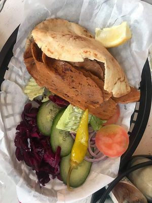 Delicious Vegan Donner Kebab, made with seitan at Sutton and Sons - Graham Rd in North London