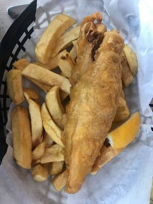 Banana blossom fish at Sutton and Sons - Graham Rd in North London