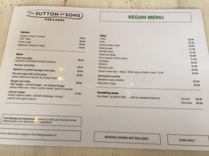 Menu at Sutton and Sons - Graham Rd in North London
