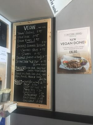 Vegan menu at Sutton and Sons - Graham Rd in North London