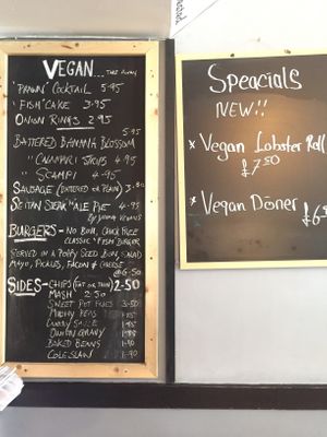 Vegan menu  at Sutton and Sons - Graham Rd in North London