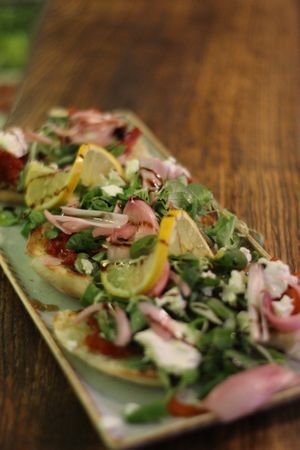 Tomato and Onion Jam Flatbread at Fig in Split