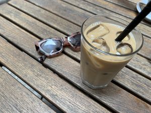 Iced latte with oat milk   at Fig in Split