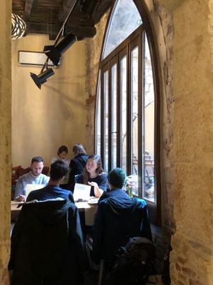 Dining room located within the Diocletian Palace, a Unesco World Heritage site. at Fig in Split