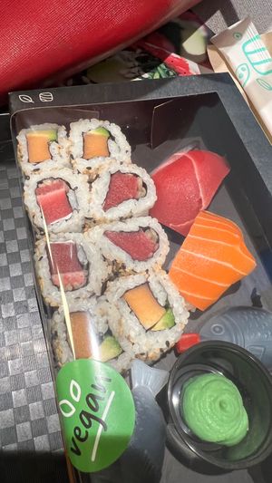 Supposed vegan sushi. Tastes like real fish 🫣 at Sushi Supply in Hamburg
