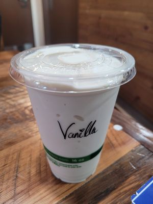 vanilla milkshake at Plant Power Fast Food - SDSU in San Diego