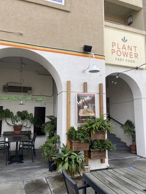 outside (near the transit center & student union)   at Plant Power Fast Food - SDSU in San Diego