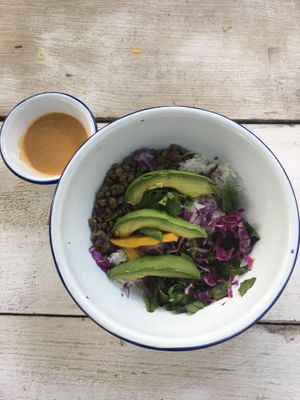 Yucatán style vegan bowls  at Los Bowls de Guadalupe  in Tulum