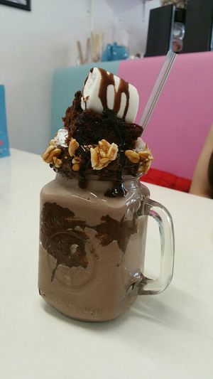 Brownie chocolate nutter freakshake. Yum yum at Freaky Shakes in Manchester
