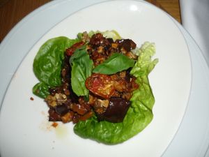 Roasted eggplant & baby gem at Bronda in Helsinki