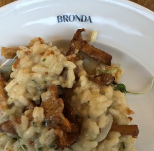 Mushroom risotto at Bronda in Helsinki
