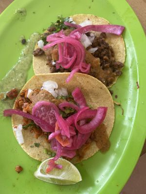 Amazing tacos  at El Bajón Vegano in Tulum