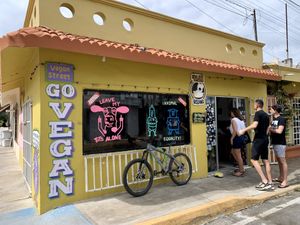 Pro-vegan exterior  at El Bajón Vegano in Tulum