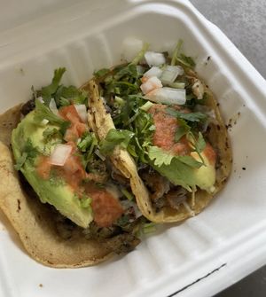 Mushroom tacos   at El Bajón Vegano in Tulum