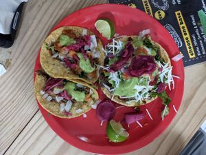 Tacos at El Bajón Vegano in Tulum