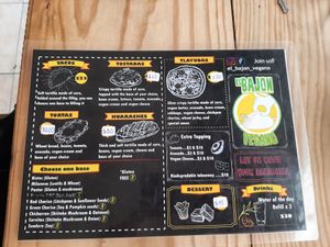 The menu #Veganuary at El Bajón Vegano in Tulum