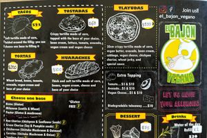 Menu  at El Bajón Vegano in Tulum