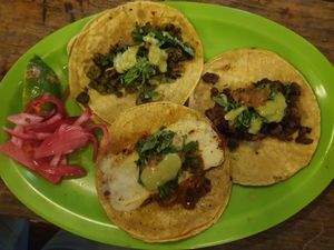 vegan tacos  at El Bajón Vegano in Tulum