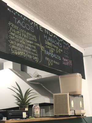Menu at El Bajón Vegano in Tulum