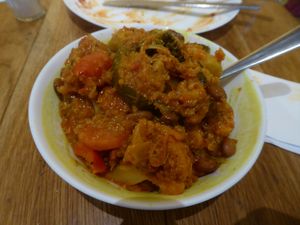 Plate of quinoa and vegetables at Hermitage in Stockholm