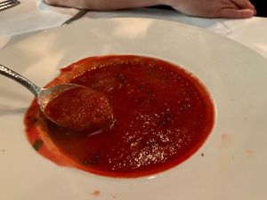 Tomato Dhania Soup—delicious! at 21 Spices in Naples