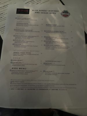 Dedicated menu   at 21 Spices in Naples