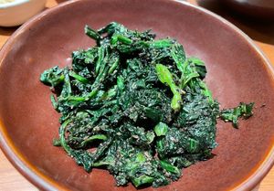 Steam spinach side dish    at Ootoya in Aomori