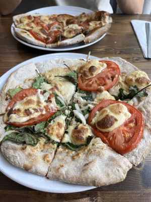 Spinach & Artichoke Pizza (vegan)  at Harvest on 25th in Waco
