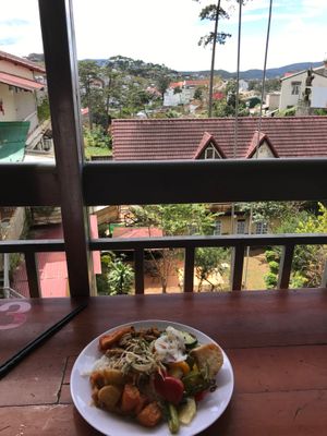 Table with a view at Sương Mai in Da Lat
