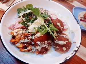 Vegan Falafel bowl at Cantina Bendigo in Bendigo