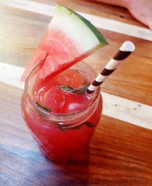 Watermelon and strawberry juice at Cantina Bendigo in Bendigo