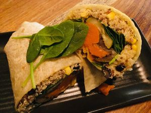 Vegan burrito at Cantina Bendigo in Bendigo