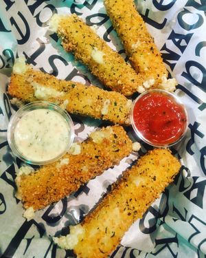 Homemade Fried Mozzarella Cheese Sticks  at SunLight Lounge in Amsterdam