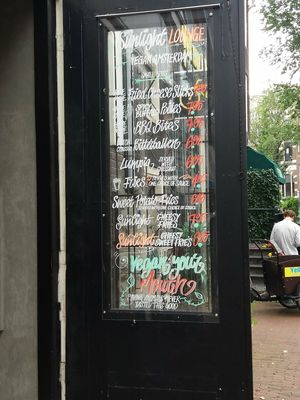 Door menu at SunLight Lounge in Amsterdam