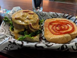 The beyond cheese burger. 10/10 best burger at SunLight Lounge in Amsterdam