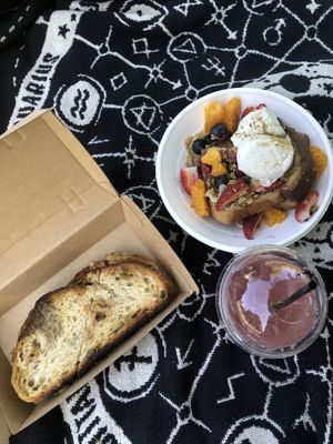 Toastie and French toast  at Matinee in Marrickville