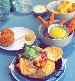 Nacho’s, bitterballen and sweet potatoe fries at Rozey in Rotterdam