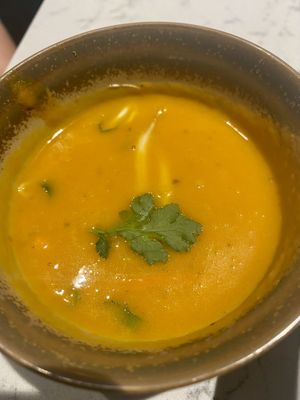Asian pumpkin soup  at Rozey in Rotterdam