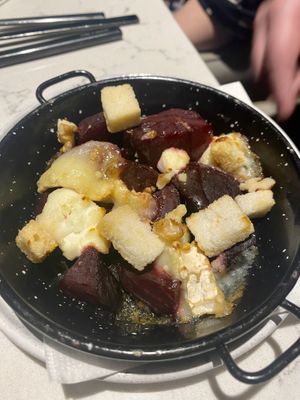 Red beet with goat cheese, non vegan  at Rozey in Rotterdam