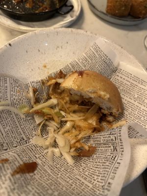 Pulled jackfruit burger  at Rozey in Rotterdam