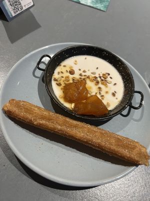 52 Kokos panna cotta, 53 Churro  at Rozey in Rotterdam