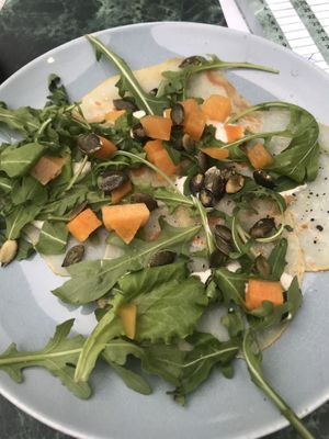 Celeriac carpaccio with truffle sauce at Rozey in Rotterdam