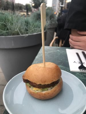 Mini Mexican burger  at Rozey in Rotterdam