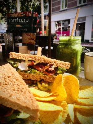 Vegan club sandwich and smoothie.  at Koffie&JIJ in Hilversum
