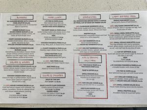 Menu page 1  at Ideal Cafe in Campbell River