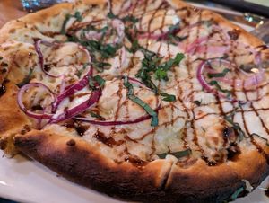 The Vegan South Wedge Pizza without tomatoes. So, so good! at The Gate House in Rochester