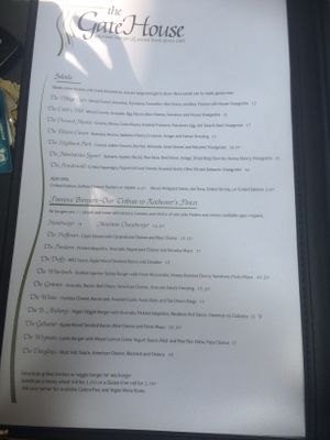 Menu  at The Gate House in Rochester